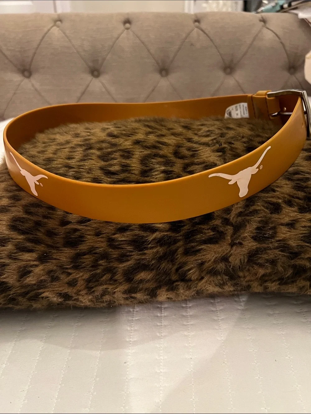 Women's Mustard Yellow Silicone Belt with Silver Buckle